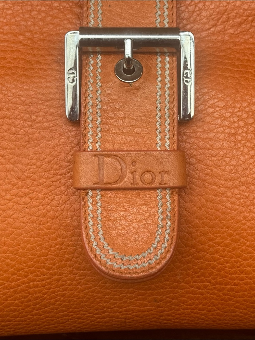 Dior Vintage Orange Leather Satchel (circa early 2000s) - Picture 3 of 9